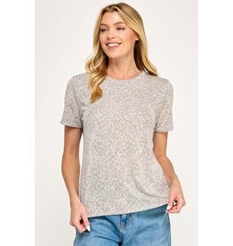 Hacci slub print crew neck s/s tee