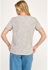 Hacci slub print crew neck s/s tee