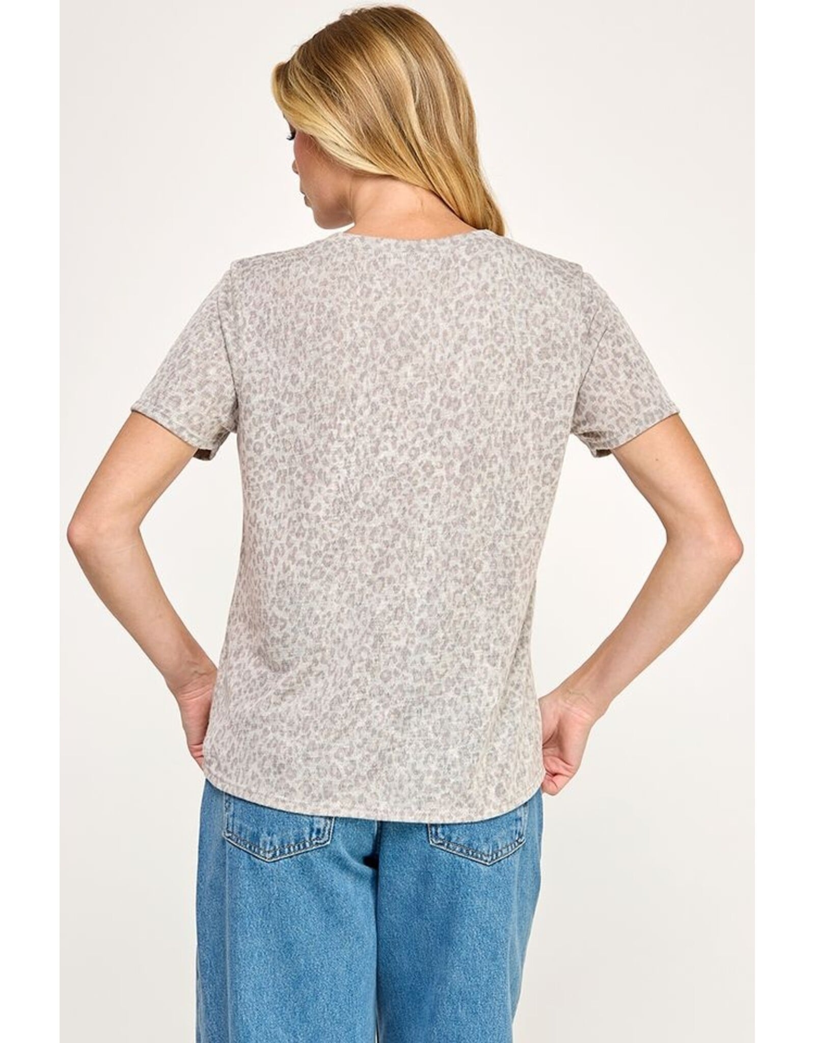 Hacci slub print crew neck s/s tee