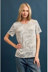 Hacci slub print crew neck s/s tee
