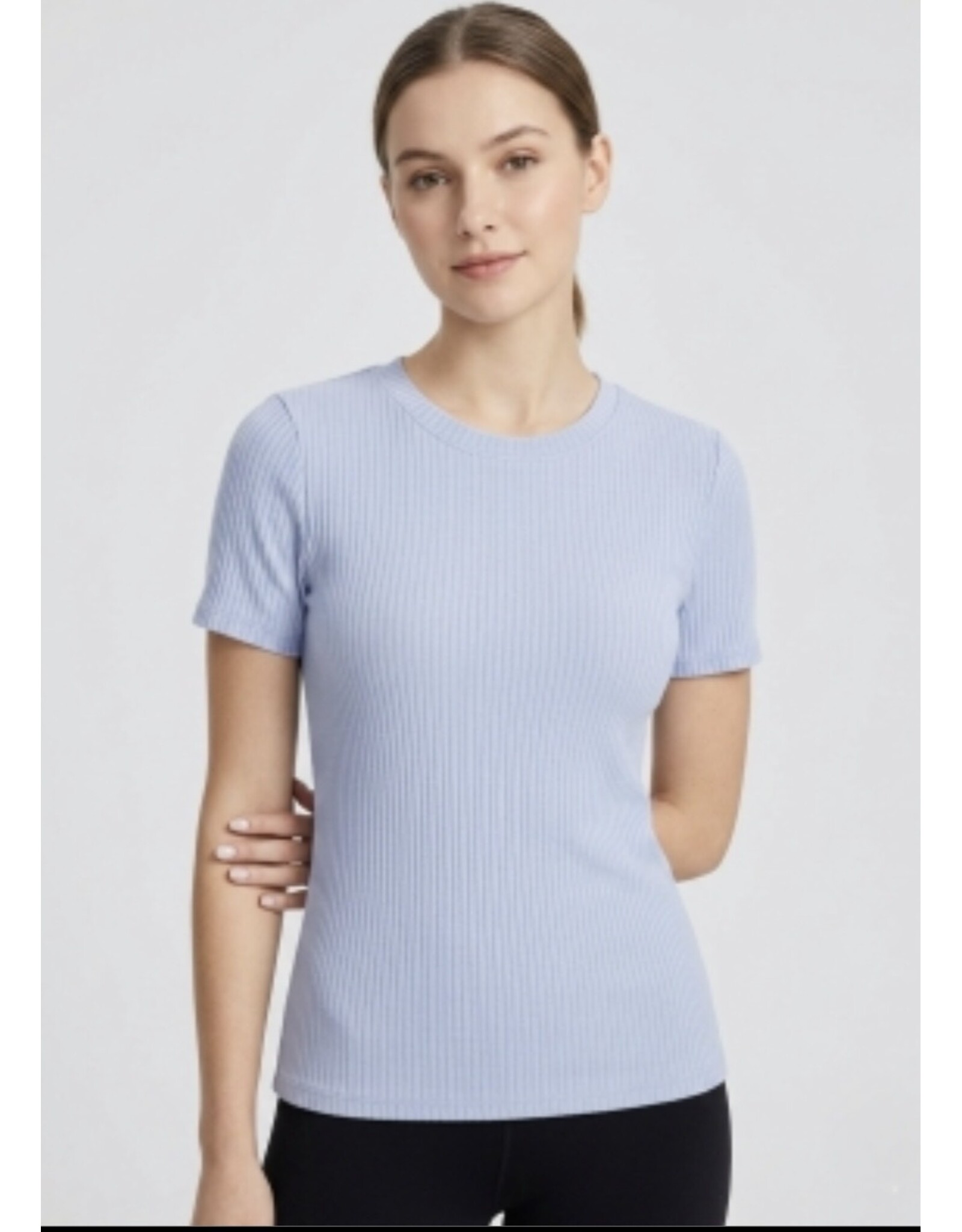 Rib Crew Neck S/S Fitted Tee