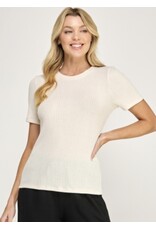 Rib Crew Neck S/S Fitted Tee
