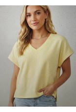 French terry v neck s/s top
