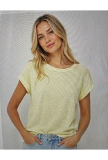 Hacci slub crew neck s/s cuff tee