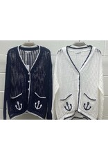 miracle Open loose knit nautical cardigan