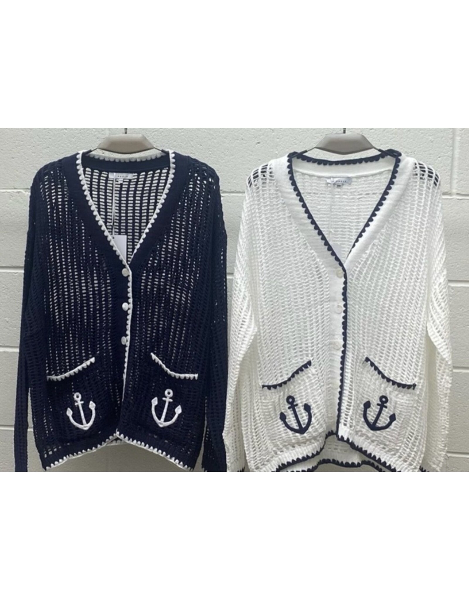 miracle Open loose knit nautical cardigan