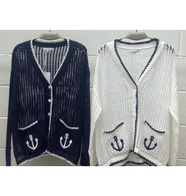 miracle Open loose knit nautical cardigan
