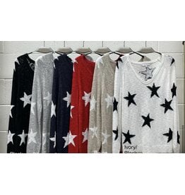 miracle Lightweight stars v neck sweater