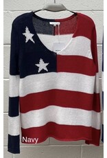 USA Flag v neck lightweight sweater