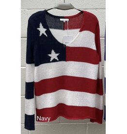 USA Flag v neck lightweight sweater