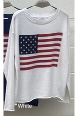 miracle USA Flag white crew neck sweater