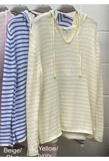 miracle Knit stripe, v neck sweater hoody