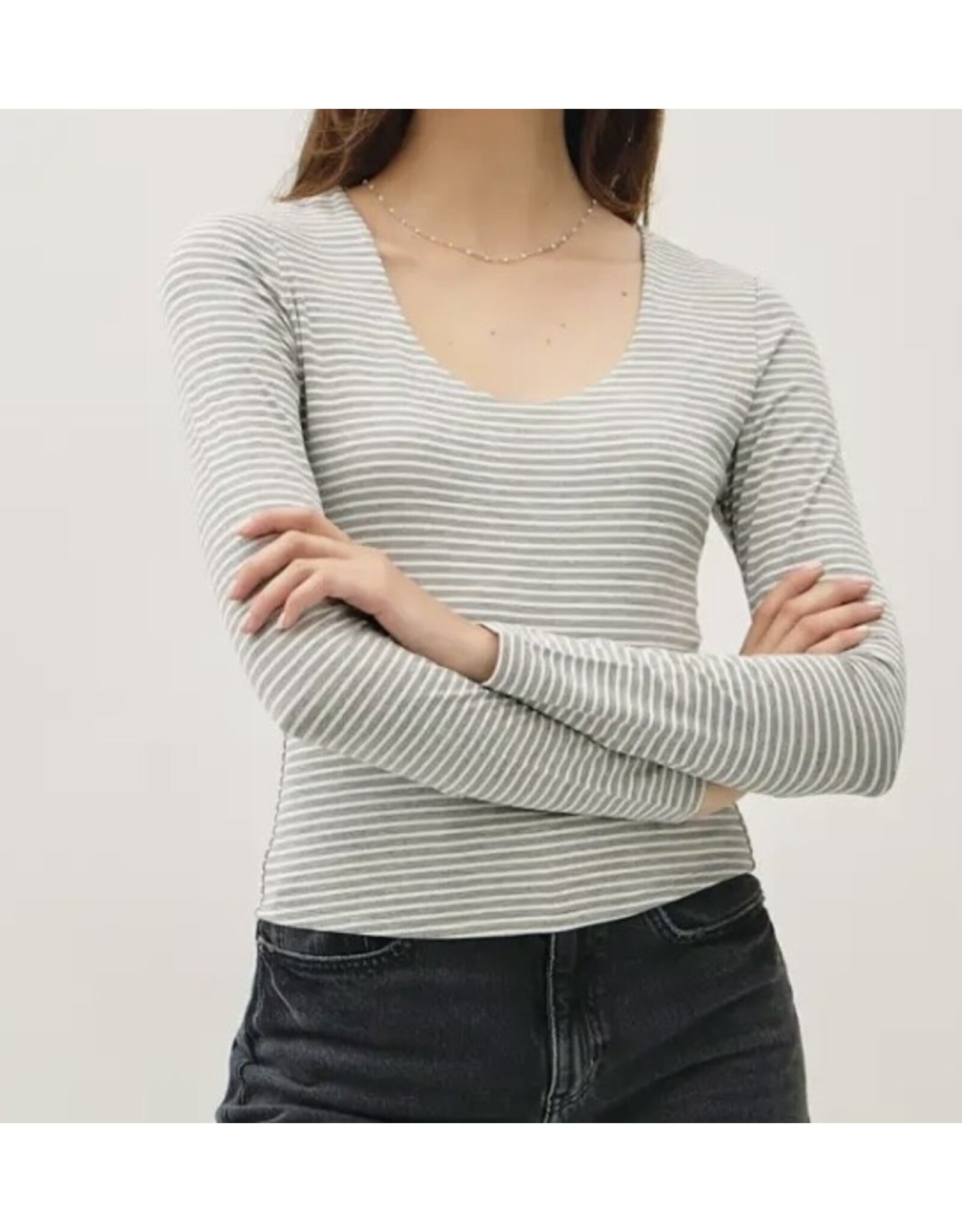Ultra Soft Striped L/S Top