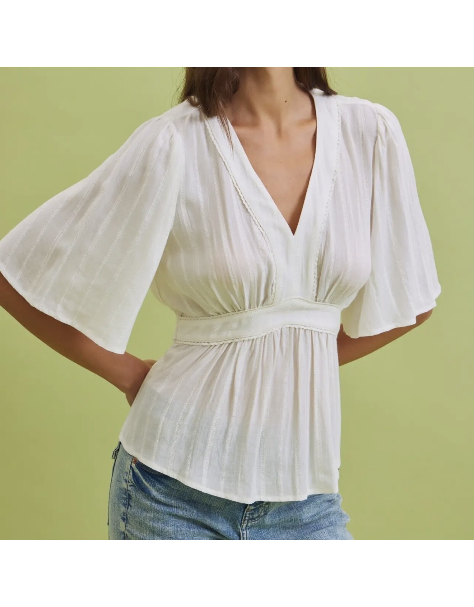 Kimono Sleeve Empire Waist Blouse