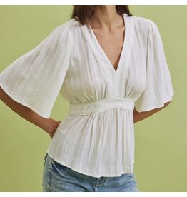 Kimono Sleeve Empire Waist Blouse