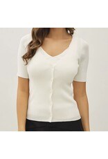 Cardigan/Tank Layered Look Ribbed Sweater