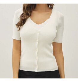 Cardigan/Tank Layered Look Ribbed Sweater