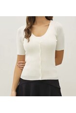 Cardigan/Tank Layered Look Ribbed Sweater