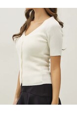 Cardigan/Tank Layered Look Ribbed Sweater