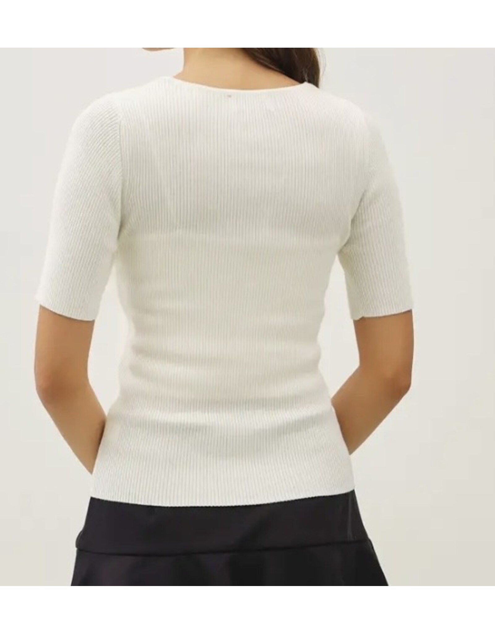 Cardigan/Tank Layered Look Ribbed Sweater