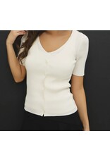 Cardigan/Tank Layered Look Ribbed Sweater