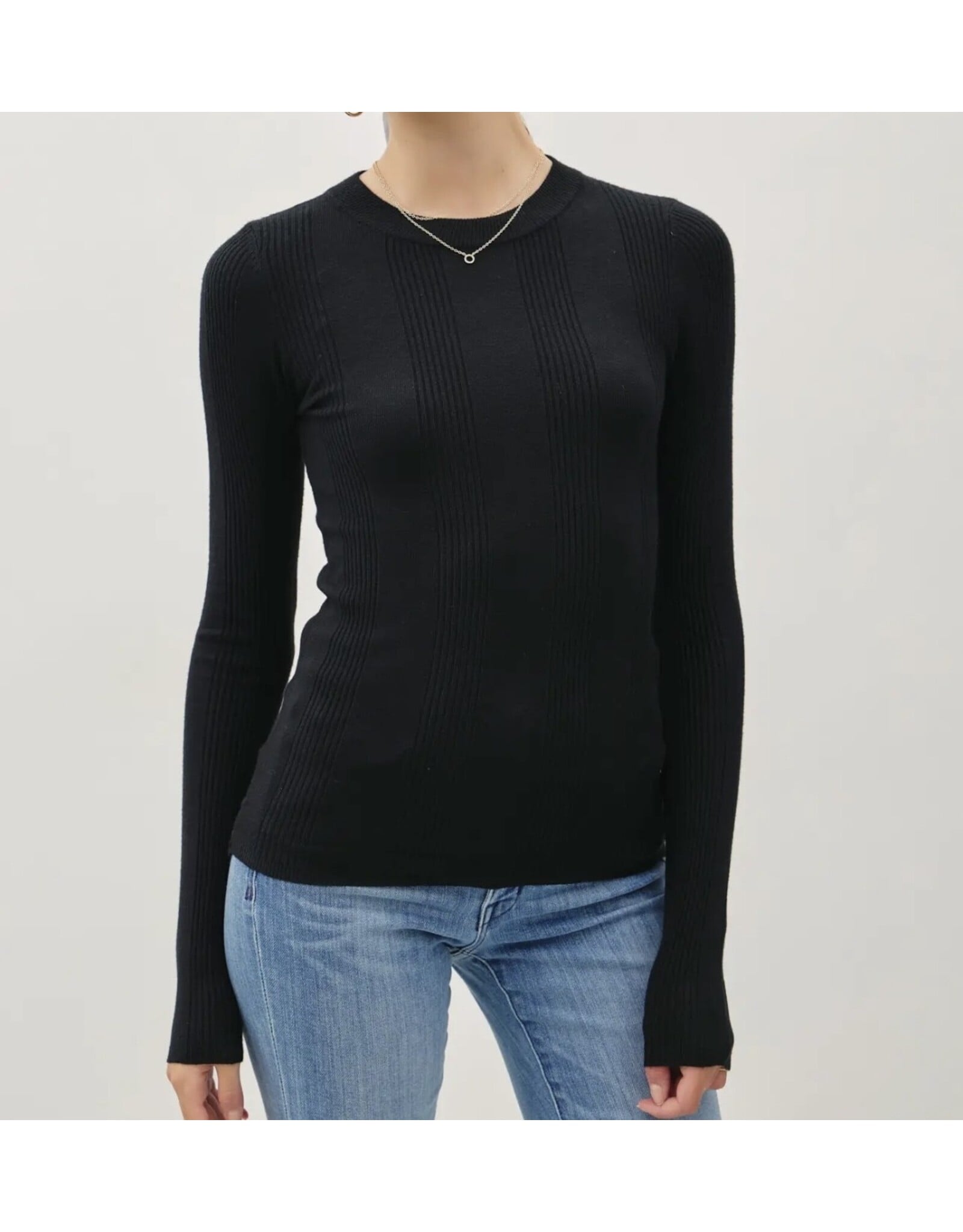 Black Patterned Knit Sweater