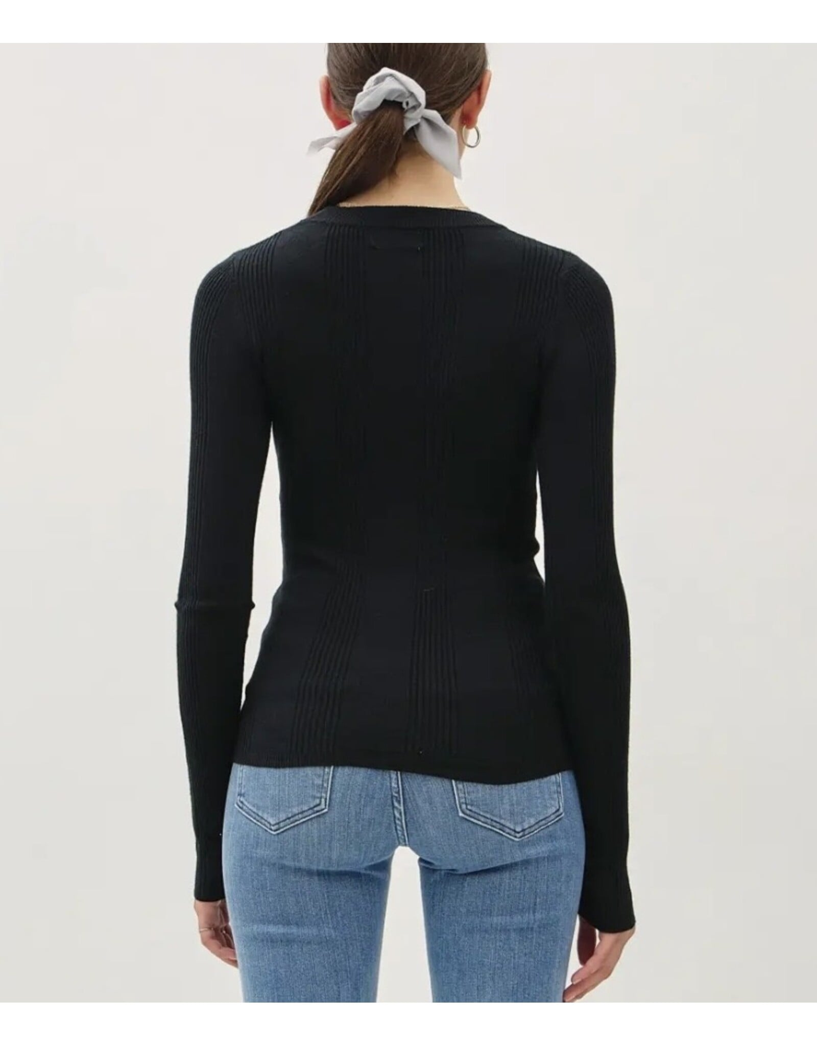 Black Patterned Knit Sweater