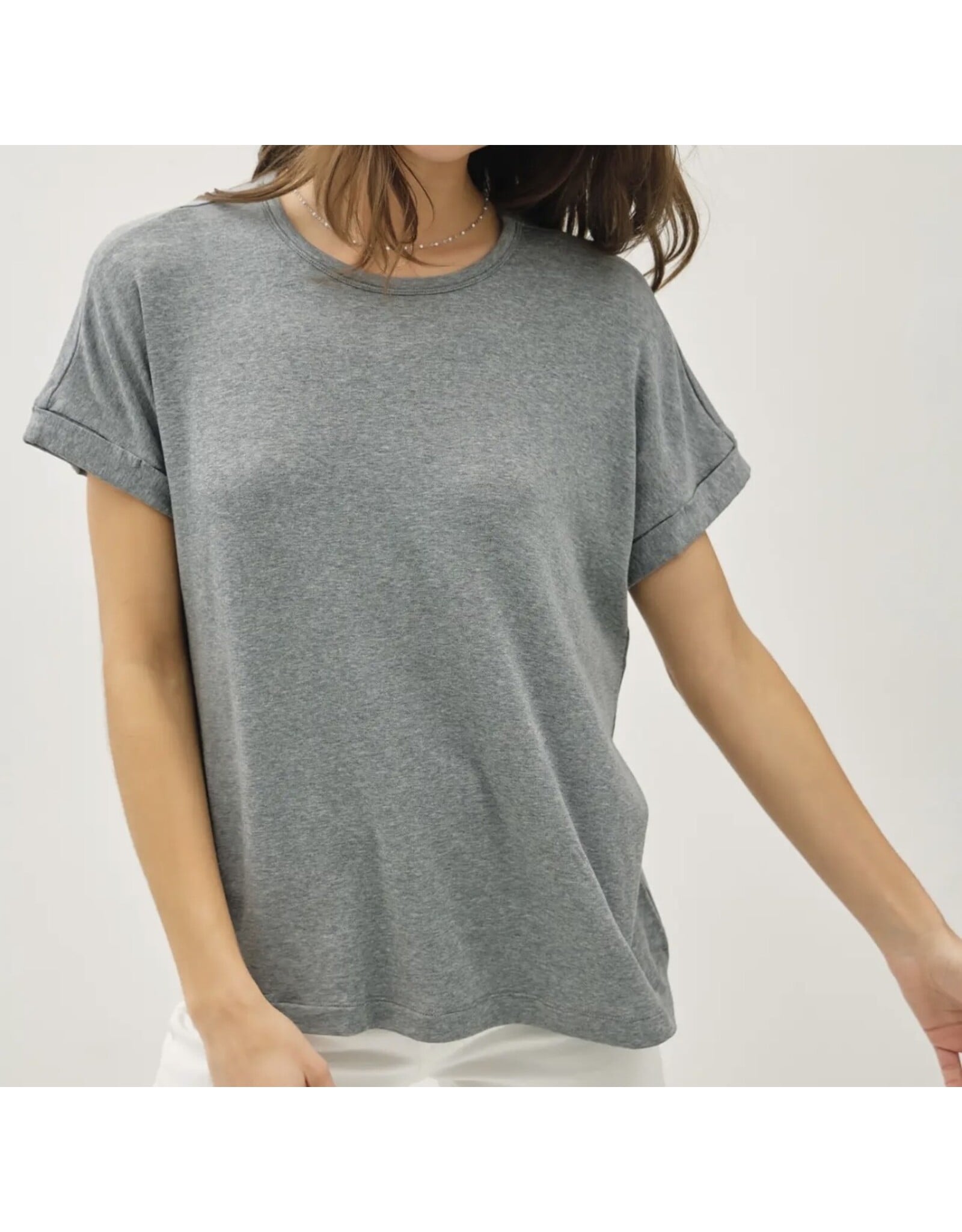 Lightweight Modal Basic Flowy Gray Tee