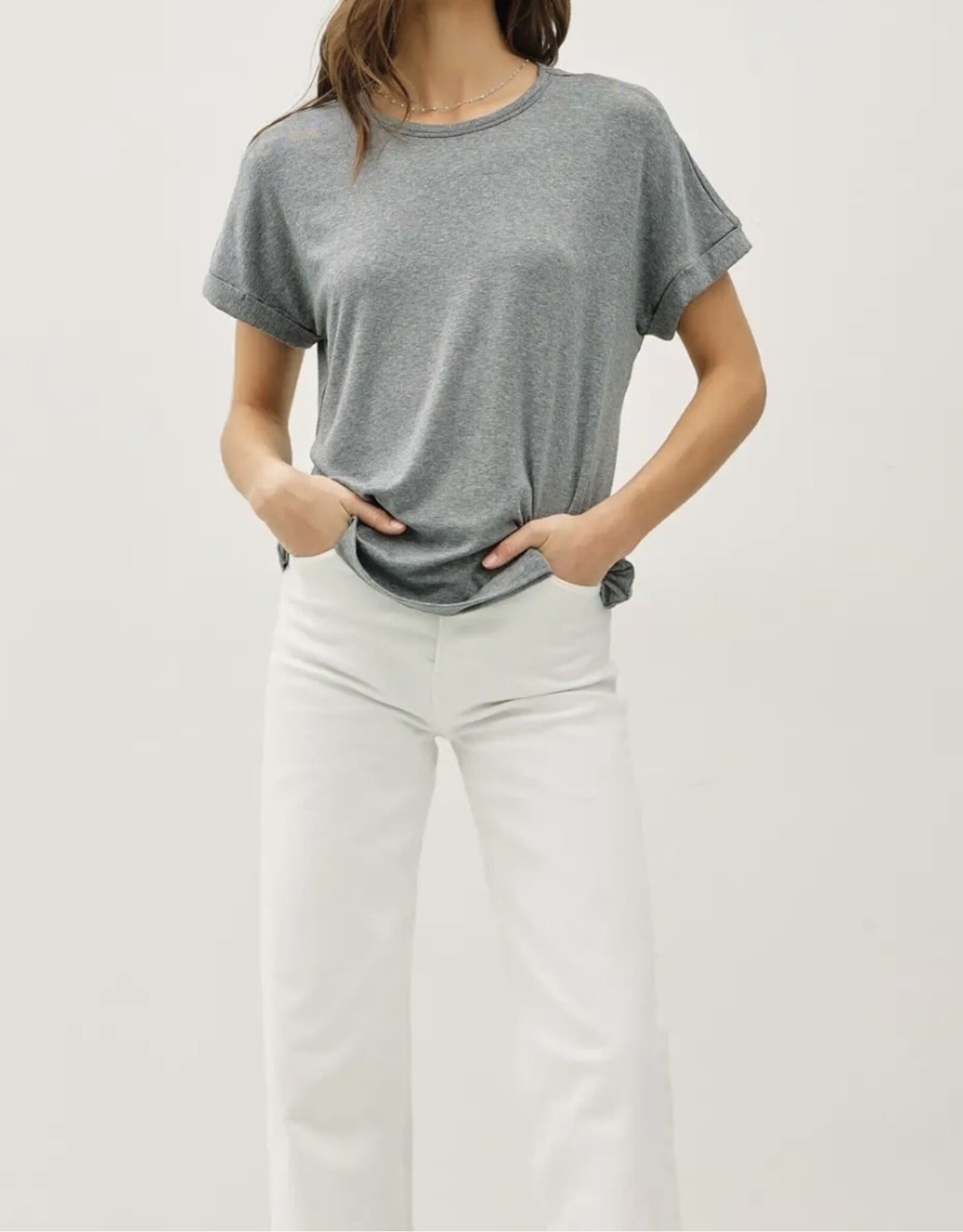 Lightweight Modal Basic Flowy Gray Tee
