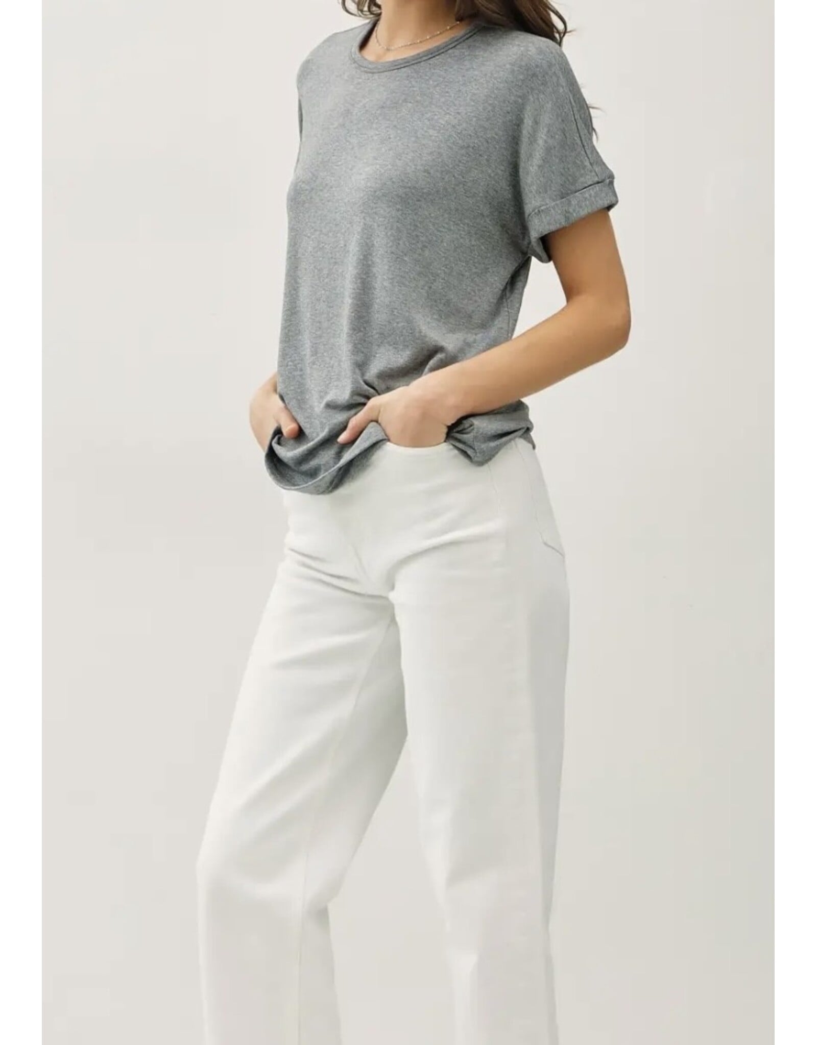 Lightweight Modal Basic Flowy Gray Tee