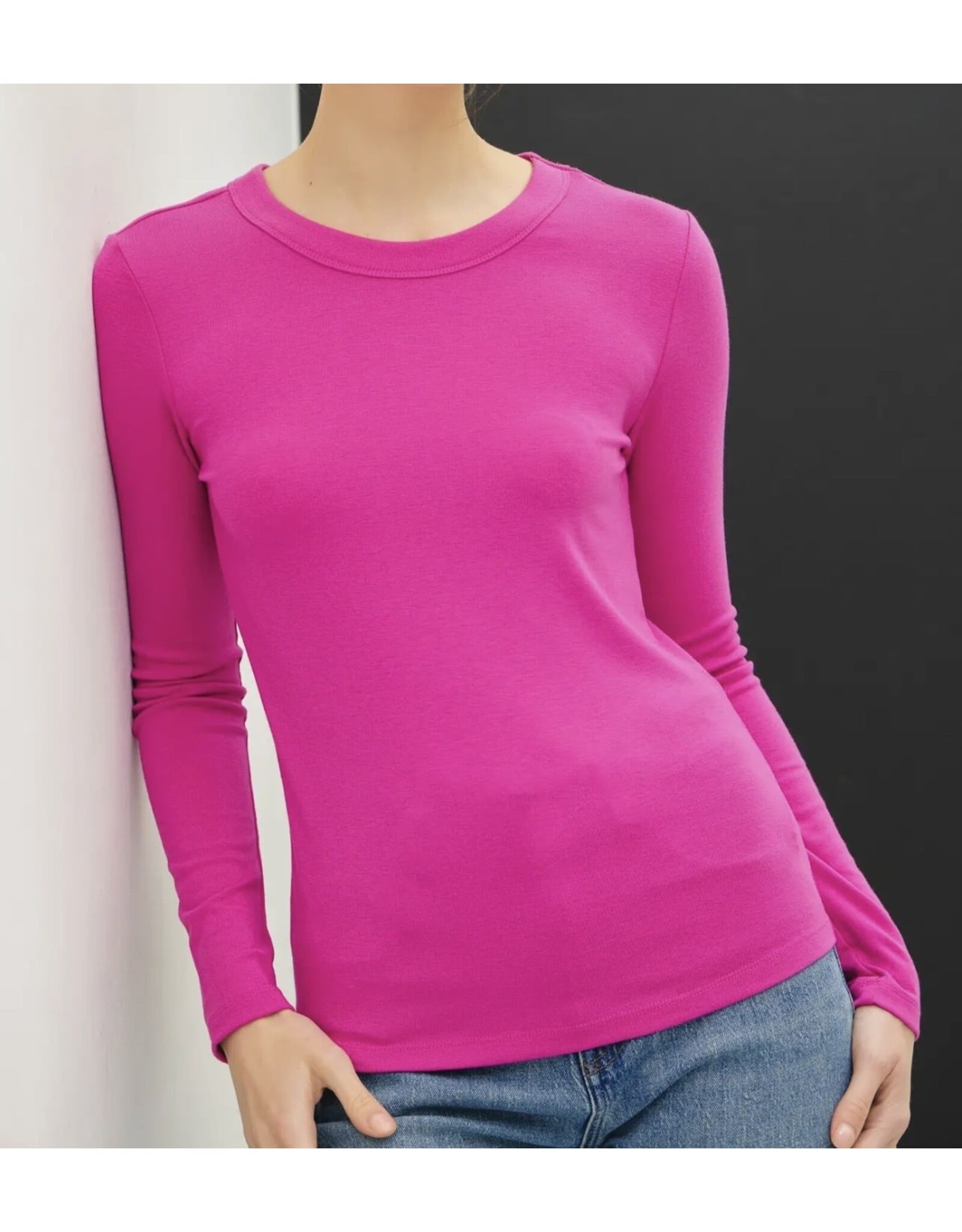 Round Neck Long Sleeve Knit Top