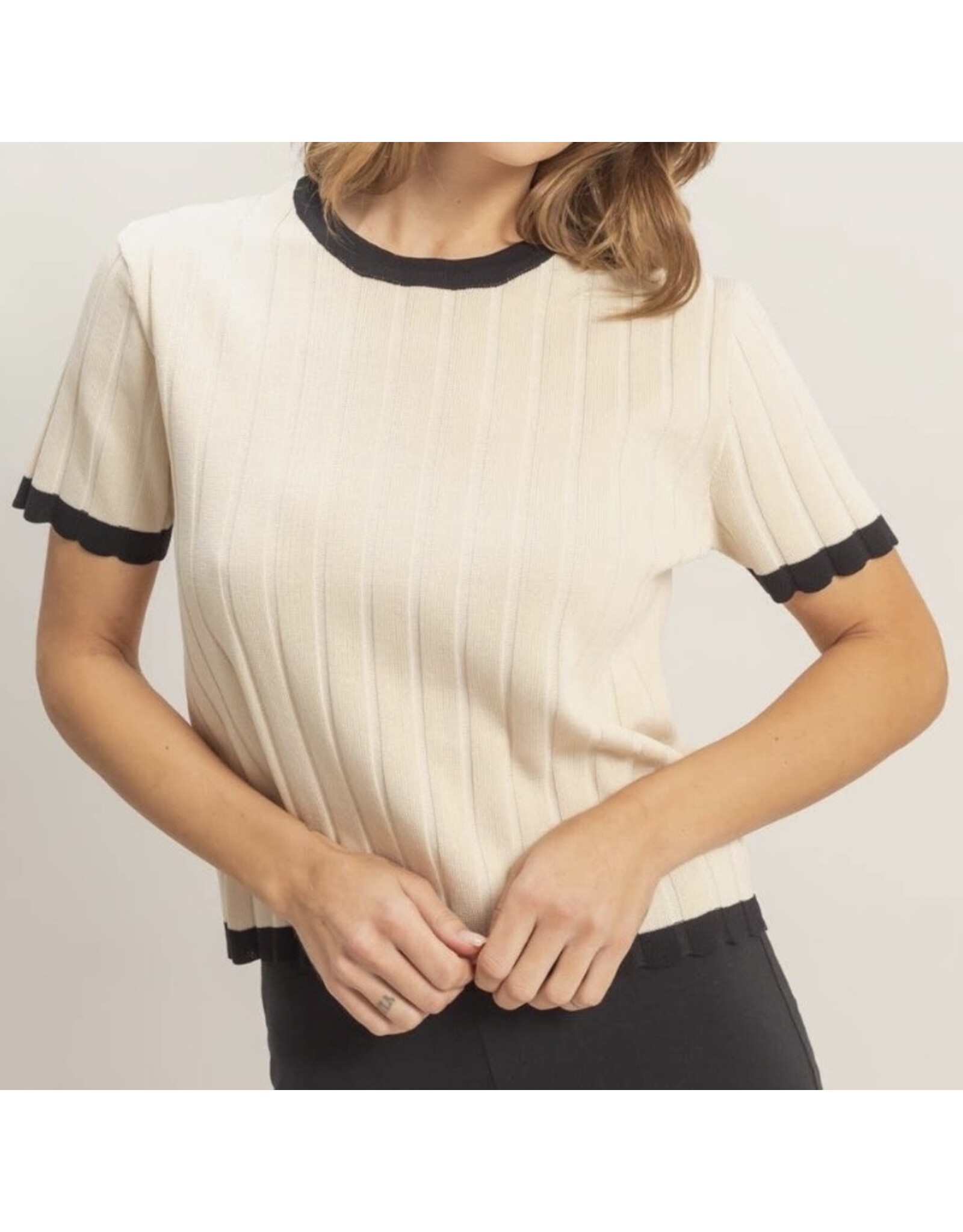 Ribbed Crew Neck Sweater