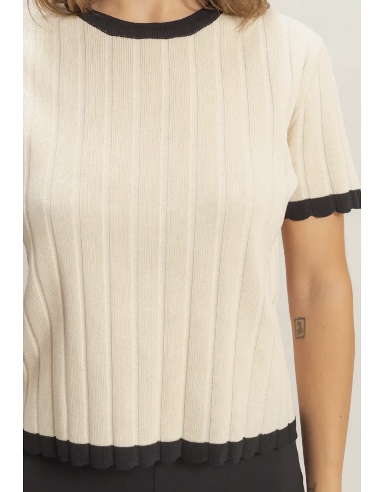 Ribbed Crew Neck Sweater
