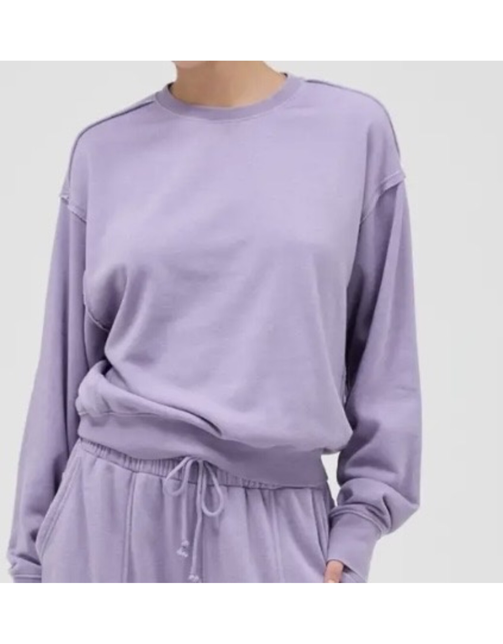 Raw Edge Detail Burnout Sweatshirt