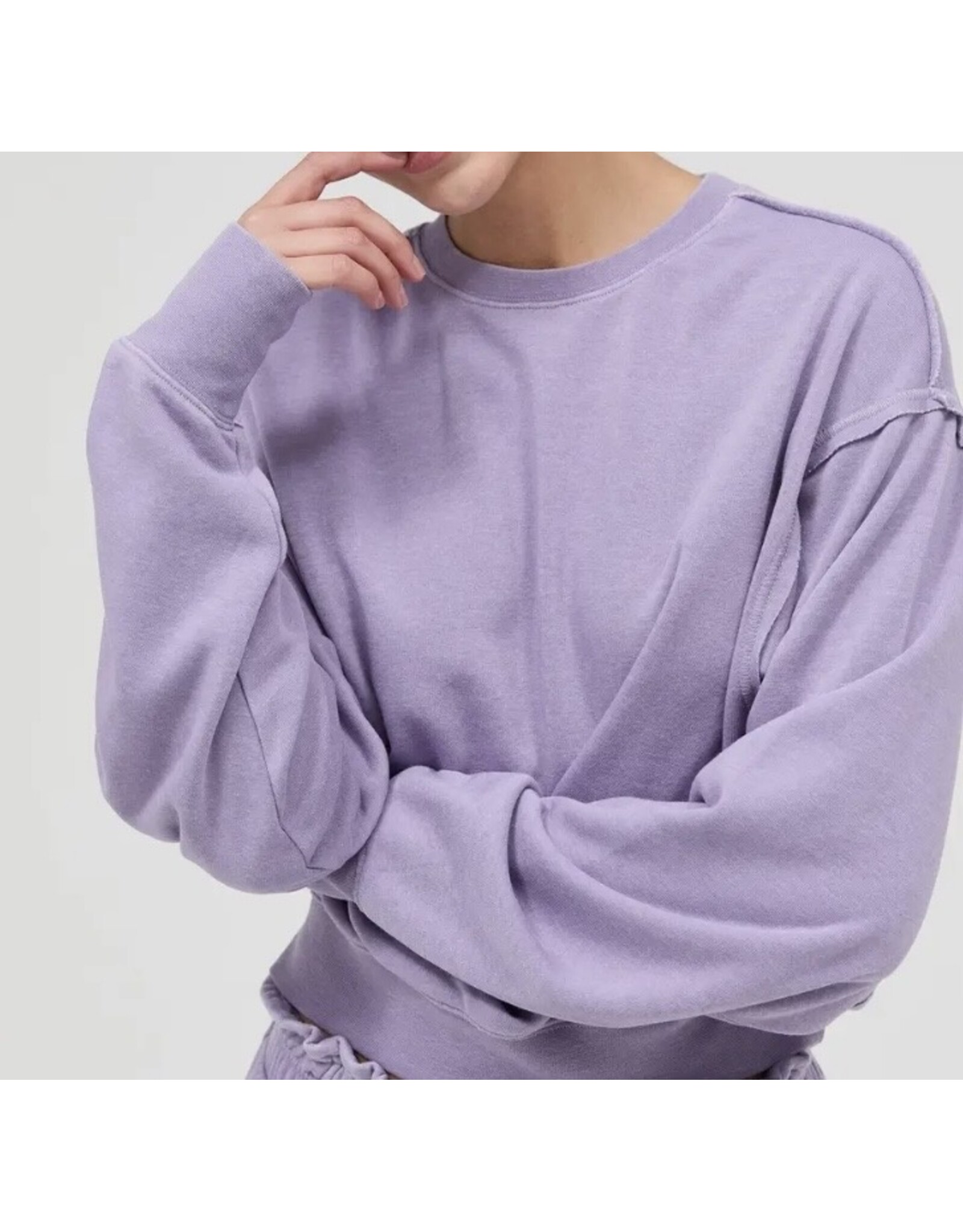 Raw Edge Detail Burnout Sweatshirt