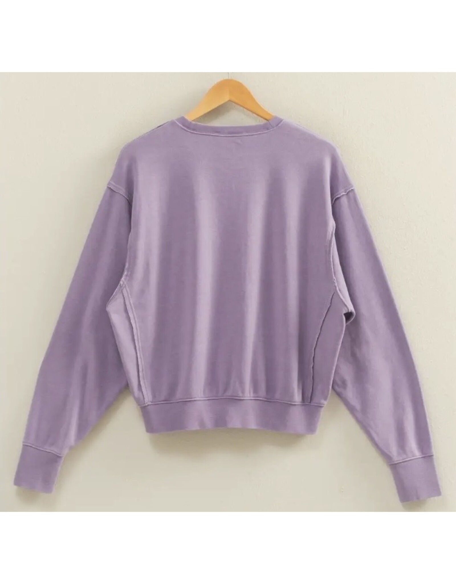 Raw Edge Detail Burnout Sweatshirt