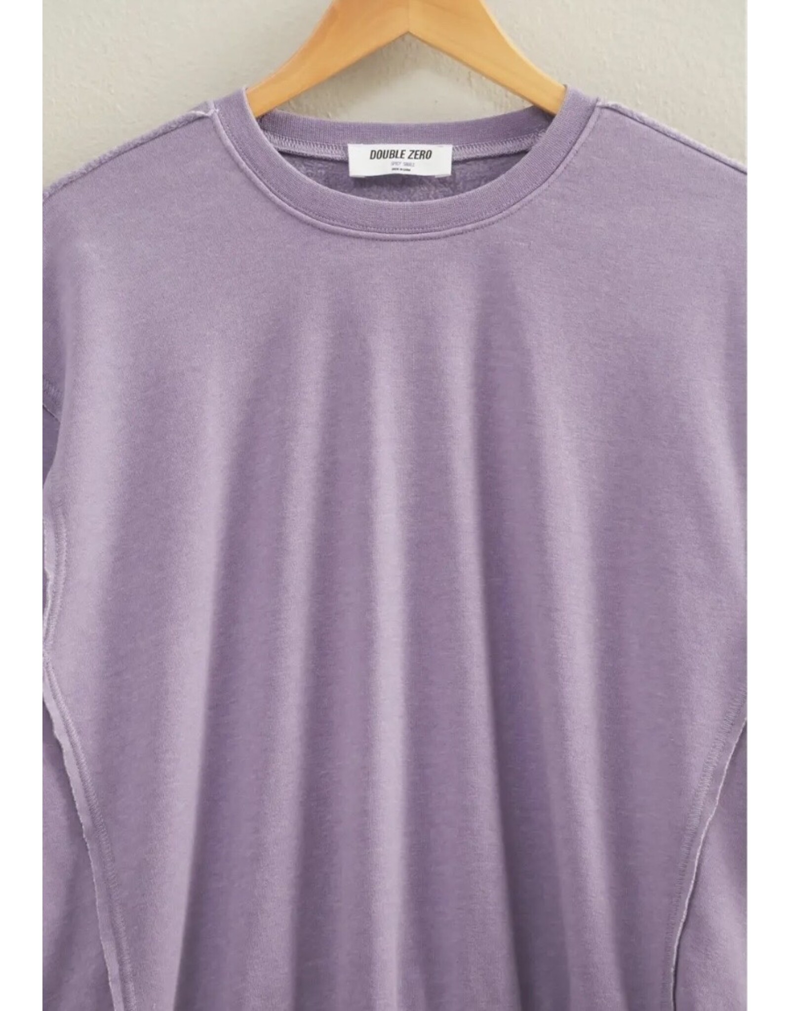 Raw Edge Detail Burnout Sweatshirt