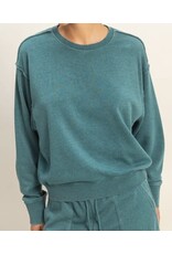 Raw Edge Detail Burnout Sweatshirt