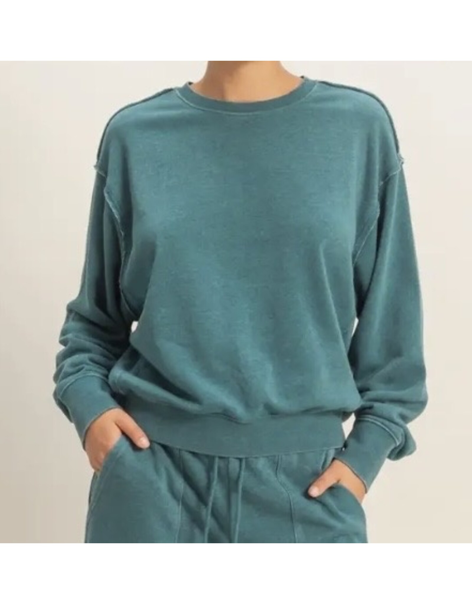 Raw Edge Detail Burnout Sweatshirt