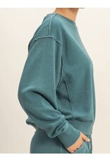 Raw Edge Detail Burnout Sweatshirt
