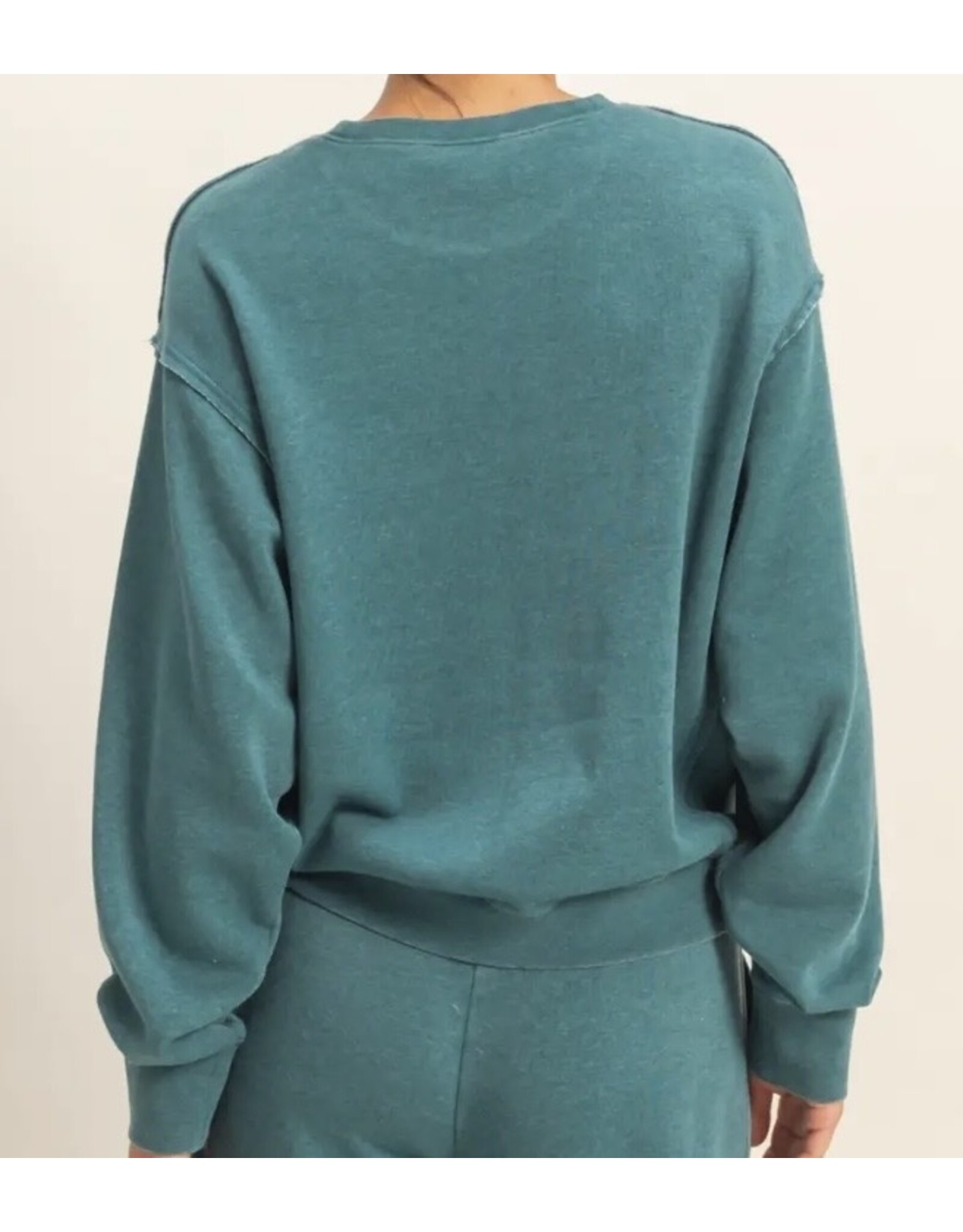 Raw Edge Detail Burnout Sweatshirt