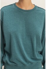 Raw Edge Detail Burnout Sweatshirt