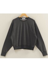 Raw Edge Detail Burnout Sweatshirt