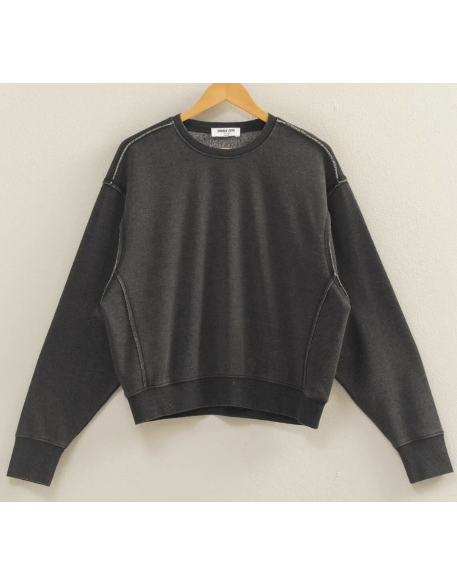 Raw Edge Detail Burnout Sweatshirt