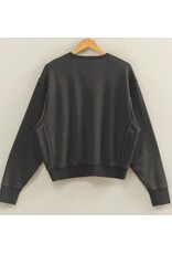 Raw Edge Detail Burnout Sweatshirt