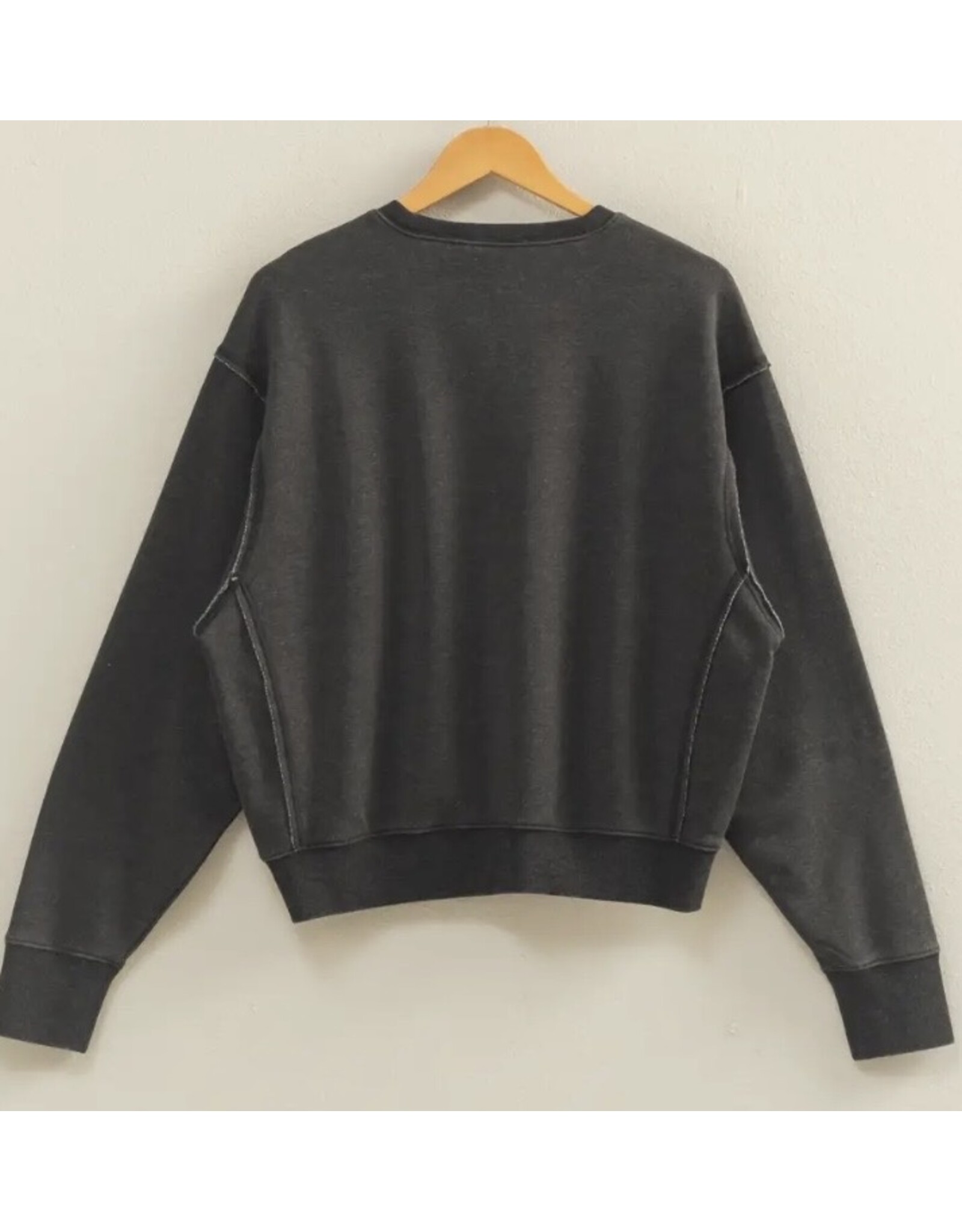 Raw Edge Detail Burnout Sweatshirt