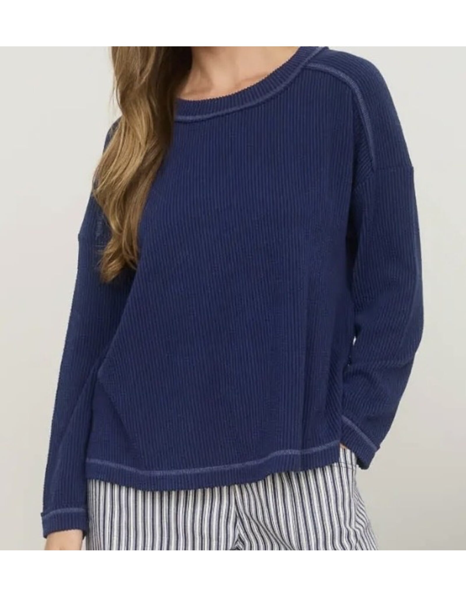 Ribbed L/S Knit Top