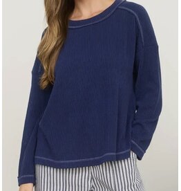 Ribbed L/S Knit Top