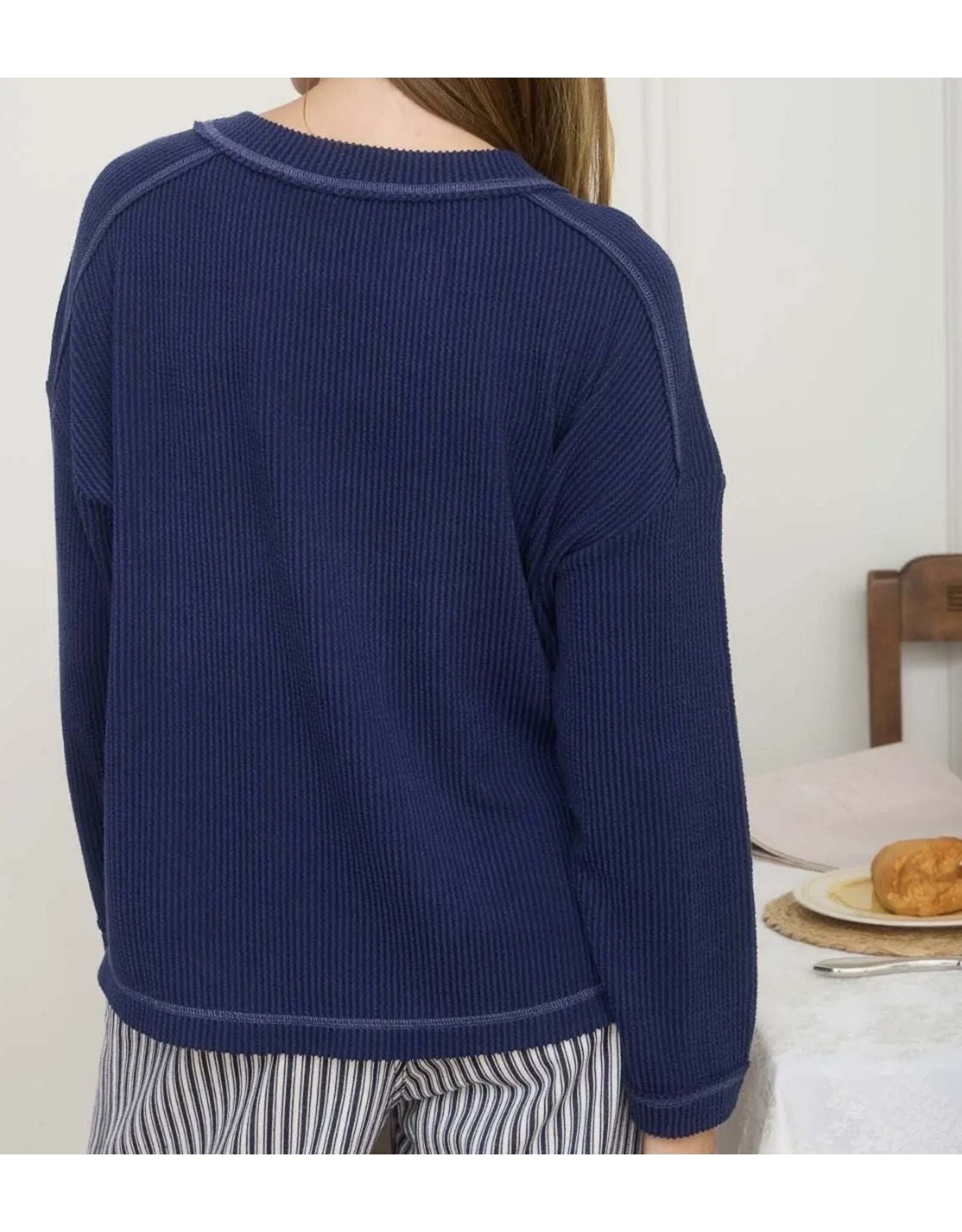 Ribbed L/S Knit Top