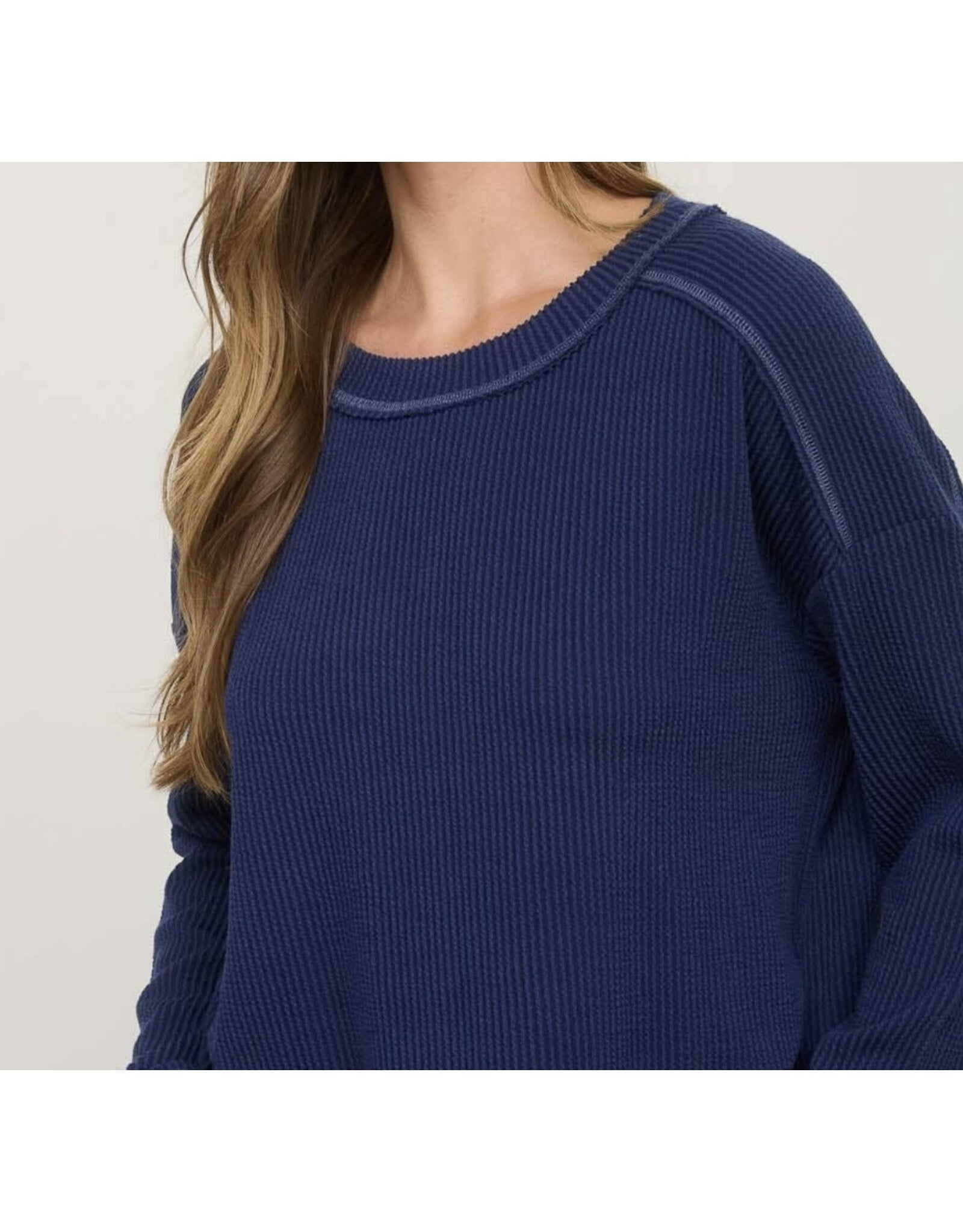 Ribbed L/S Knit Top